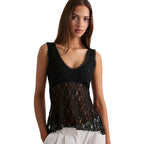 Damen Spitzentop mit elegantem Schnitt und durchscheinendem Design R&B
