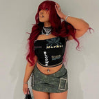 Damen Trendiges Crop-Top mit grafischen Prints R&B