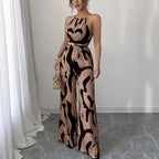 Damen Modischer Jumpsuit mit Spaghettiträgern und weitem Bein R&B