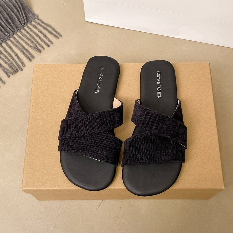 Damen bequeme Riemensandalen mit geschwungenen Riemen R&B