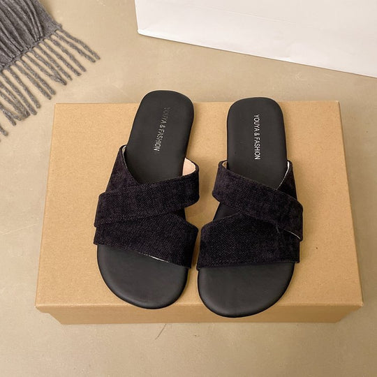 Damen bequeme Riemensandalen mit geschwungenen Riemen R&B
