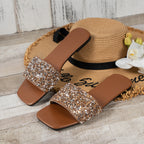 Damen Glamouröse Riemensandalen mit funkelnden Strassdetails R&B