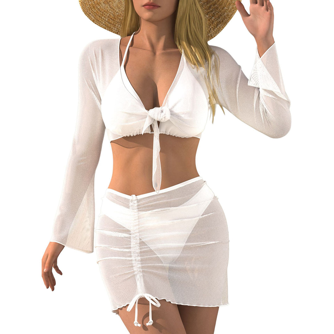 Damen Strand-Outfit mit transparenter Bluse R&B