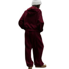 Damen nan weites Lounge-Set mit Zip-Hoodie, Kängurutasche und extraweiter Highwaist-Jogginghose R&B
