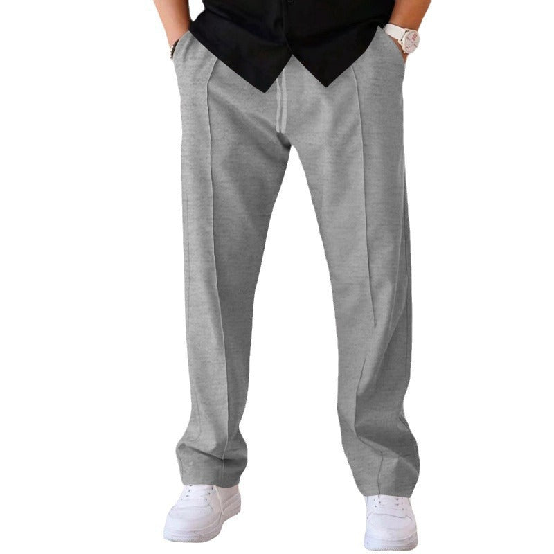 Herren elegante Freizeithose mit seitlichen Eingrifftaschen und geradem Schnitt R&B