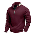 Herren nan Halbzip-Sweatshirt mit sportivem Ringkragen und weichem Fleece-Innenfutter R&B