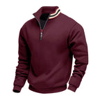 Herren nan Halbzip-Sweatshirt mit sportivem Ringkragen und weichem Fleece-Innenfutter R&B