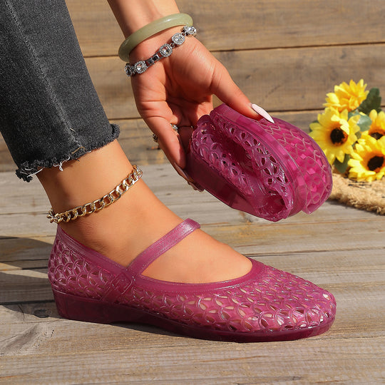 Damen Bequeme und atmungsaktive Ballerinas mit flexiblem Riemen R&B