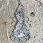 Damen Wickelkleid mit Rüschen und Karomuster R&B
