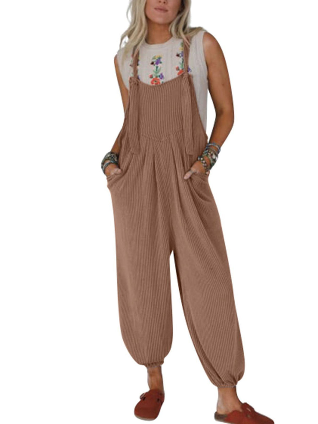 Damen Lässiger Jumpsuit mit praktischen Taschen R&B