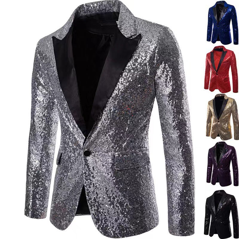 Herren schimmernder Pailletten Blazer R&B