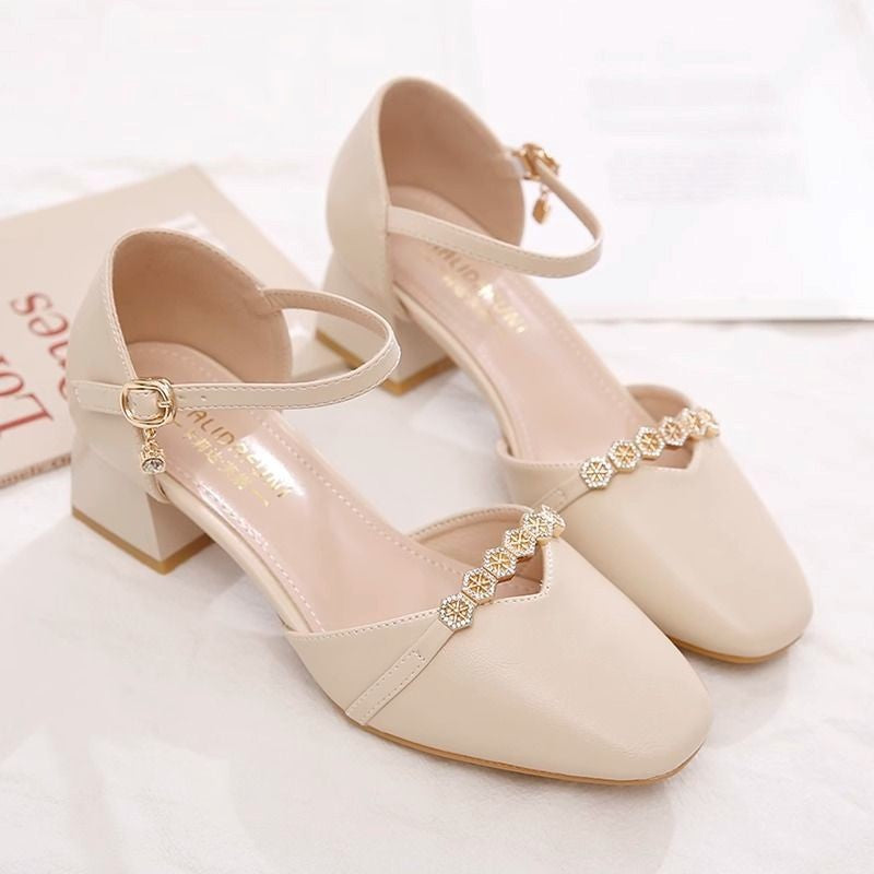 Damen Elegante Hochzeits-Pumps mit dezentem Schmuckdetail und komfortablem Blockabsatz R&B