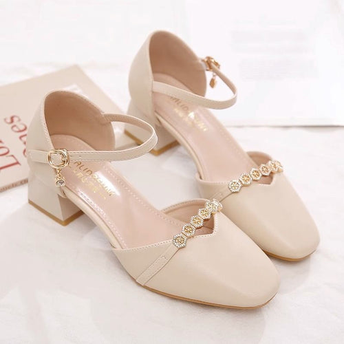 Damen Elegante Hochzeits-Pumps mit dezentem Schmuckdetail und komfortablem Blockabsatz R&B