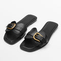 Damen Bequeme Slides mit dekorativem Schnallenakzent R&B