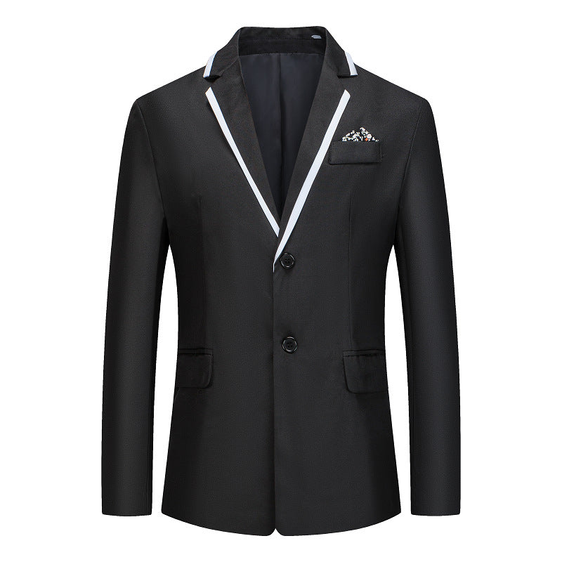 Herren eleganter smoking blazer mit kontrastierenden Details und praktischen Taschen R&B