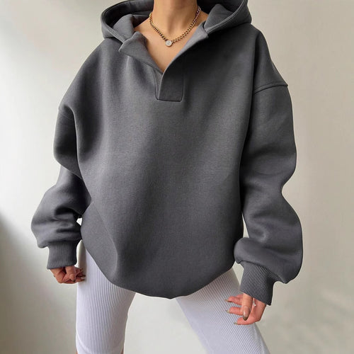 Damen Oversized Kapuzenpullover mit modischem Schnitt und legerem Look R&B