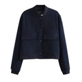 Damen modische Utility-Jacke mit praktischen Taschen und edlem Schnitt R&B