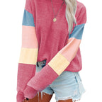 Damen Freizeitpullover mit buntem Ärmeldesign R&B