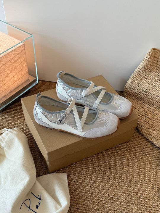 Damen Sportliche Ballerinas mit flexiblem Riemendesign und atmungsaktiver Sohle R&B
