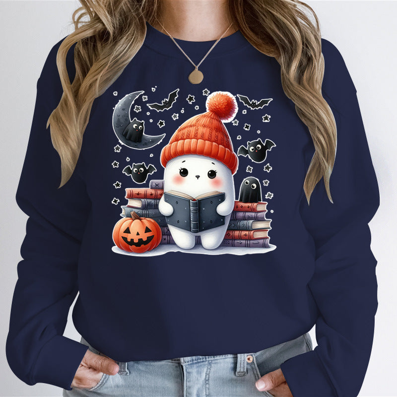Damen Sweatshirt mit verspieltem Halloween-Motiv und hochwertigem Material