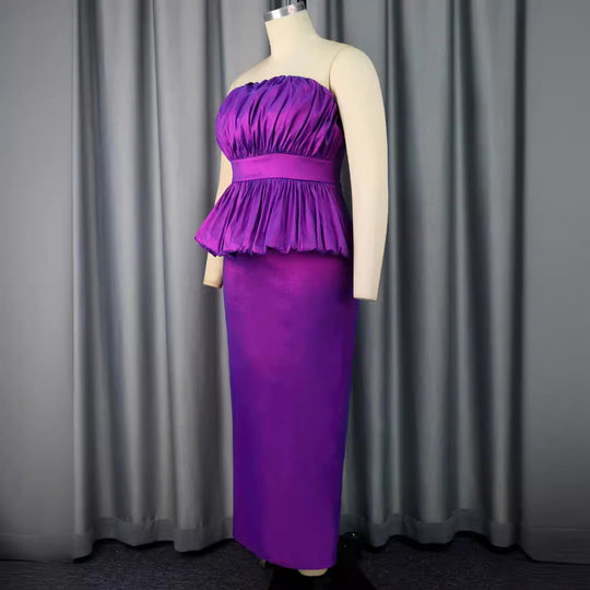 Damen Elegantes Cocktailkleid mit voluminösem Oberteil und figurbetontem Rock R&B