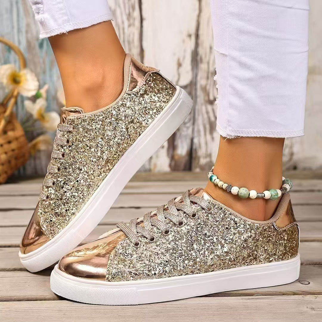 Damen Glitzernde Sneakers mit metallisch schimmerndem Obermaterial R&B