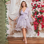 Damen Fließendes Abendkleid mit Blumenmuster R&B