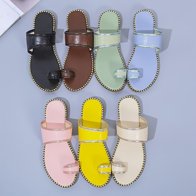 Damen elegante Slide-Sandalen mit luxuriösen goldenen Akzenten R&B