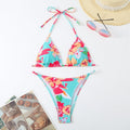 Damen Triangel-Bikini mit verspieltem floralem Design und verstellbaren Trägern R&B