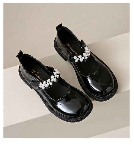 Damen elegante Mary Jane Schuhe mit funkelnder Perlenverzierung R&B