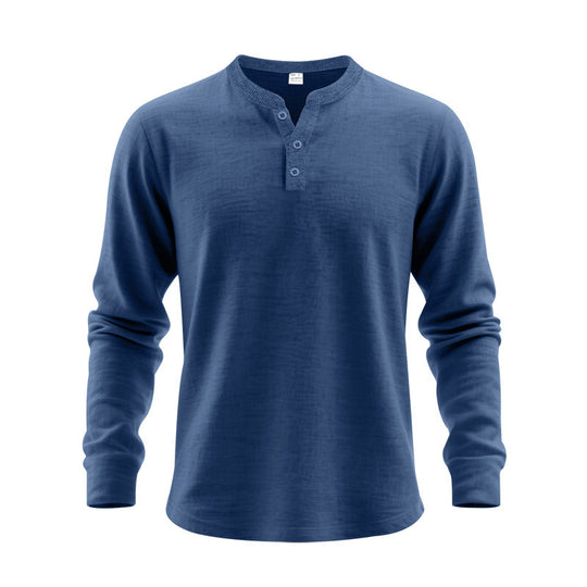 Herren Langarmshirt mit Knopfleiste R&B