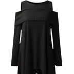 Damen Oversized Oberteil mit schickem Off-Shoulder Design und asymmetrischem Saum R&B