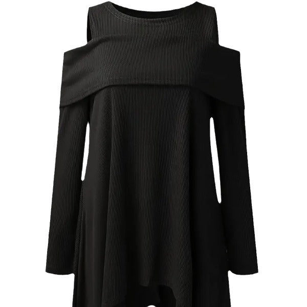 Damen Oversized Oberteil mit schickem Off-Shoulder Design und asymmetrischem Saum R&B