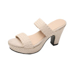 Damen Wedge-Plateau-Sandaletten mit geflochtenem Riemendesign und komfortablem Fußbett R&B