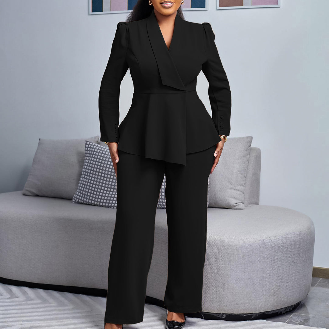 Damen Elegantes Blazer-Hosen-Set R&B