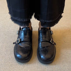 Damen elegante Schnürschuhe mit doppeltem Riemen und feiner Brogue-Prägung R&B