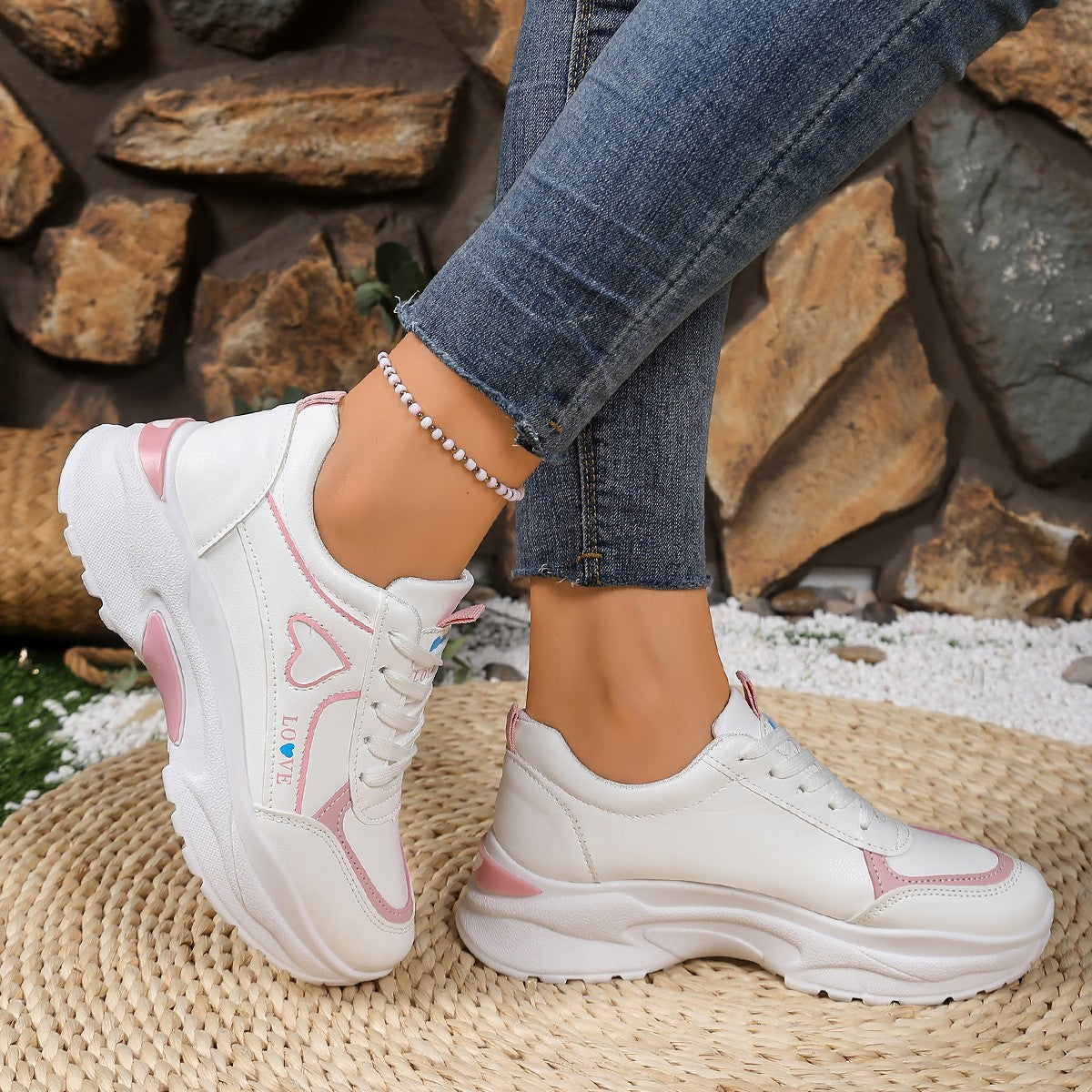 Damen Sportliche Sneakers mit verstärkter Dämpfung und modischem Design R&B