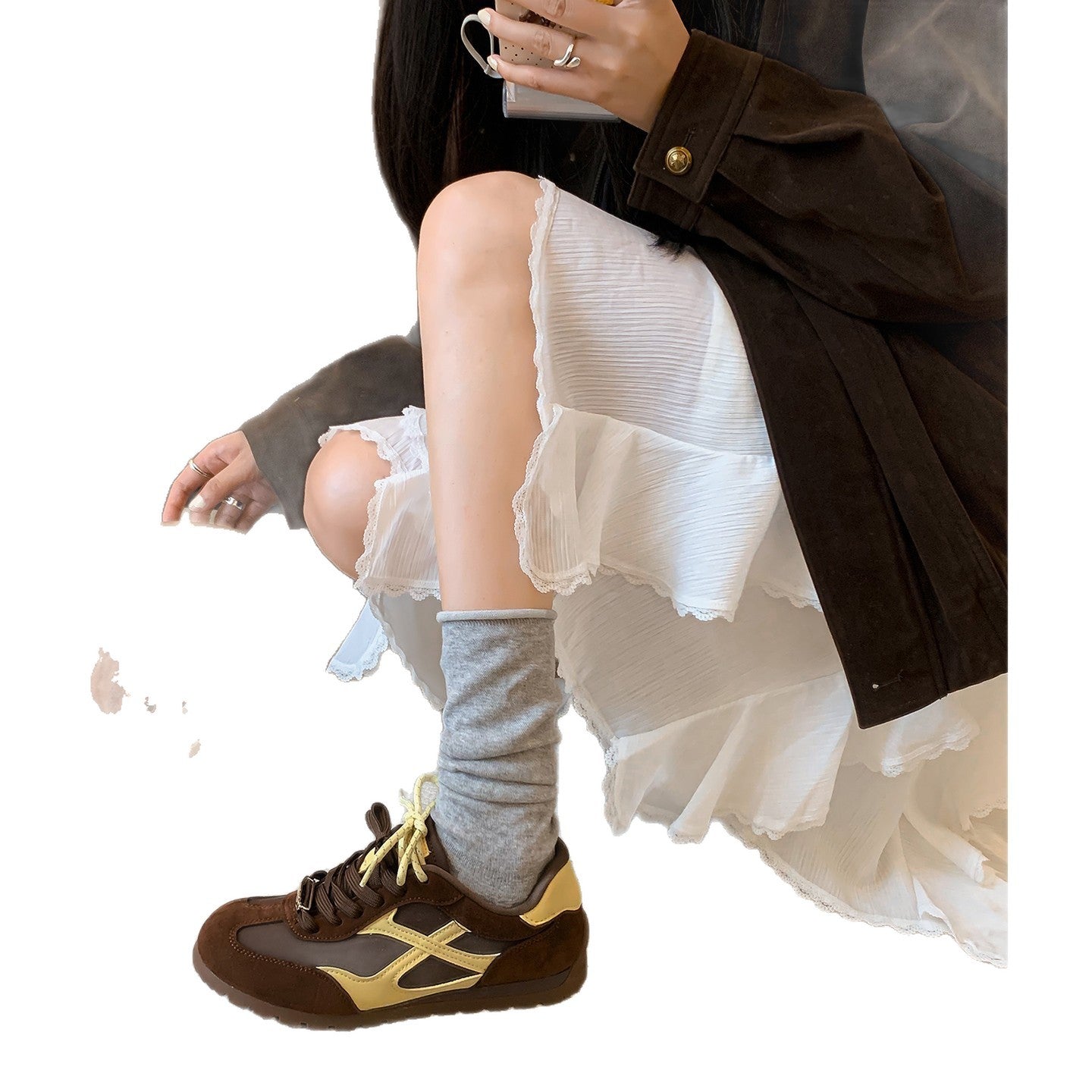 Damen Sportliche Sneakers mit atmungsaktiver Mesh-Oberfläche und rutschfester Laufsohle R&B