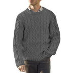 Herren Grobstrickpullover mit klassischem Zopfmuster R&B