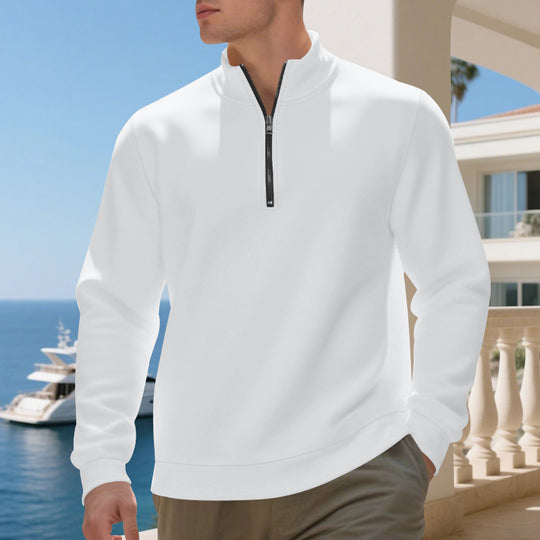 Herren sportlicher Pullover mit halbem Reißverschluss und atmungsaktiver Struktur R&B