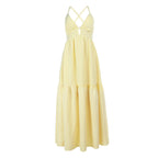 Damen Maxikleid mit tiefem V-Ausschnitt und taillierter Silhouette R&B