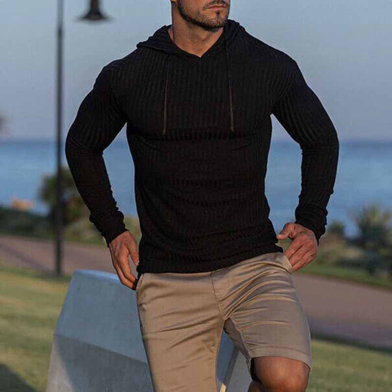 Herren Hoodie mit Rippstruktur und weitem Schnitt R&B