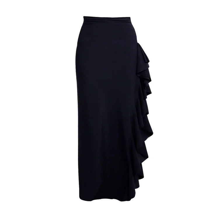 Damen Badeanzug mit modischem Off-Shoulder Design und eleganter Rüschen-Maxiröhre R&B