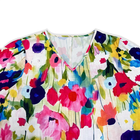 Damen Kurzes Kleid mit voluminösen Ärmeln und floralem Muster R&B