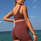 Damen Sportlicher Tankini mit elastischem Bund R&B