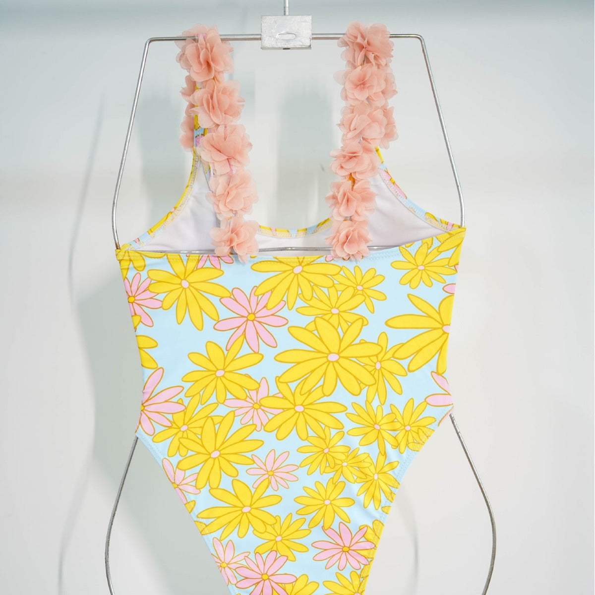 Damen Einteiler Badeanzug mit floralen Rüschendetails R&B