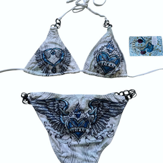 Damen Triangel-Bikini mit aufwändigem Grafikdesign und modischen Details R&B