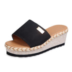 Damen Plateau-Mules mit geflochtenem Bast-Detail und komfortablem Fußbett R&B