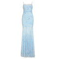 Damen Maxikleid mit floralem Druck und eleganter Spitzenborte R&B