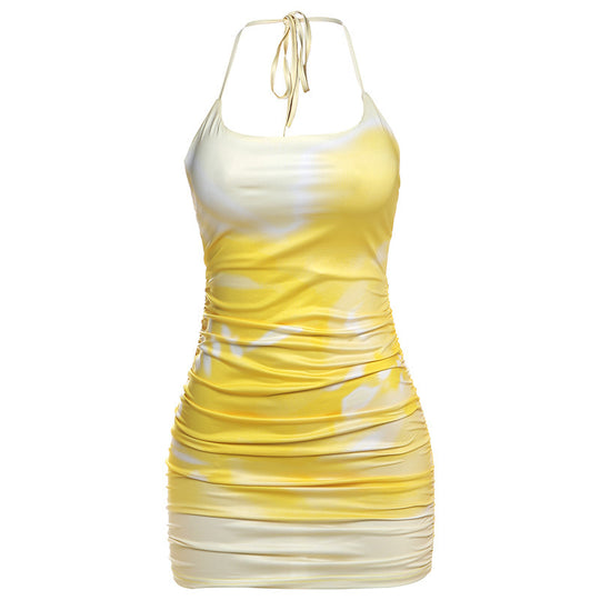 Damen Sommerkleid mit raffinierten Rüschendetails und Halterneck R&B